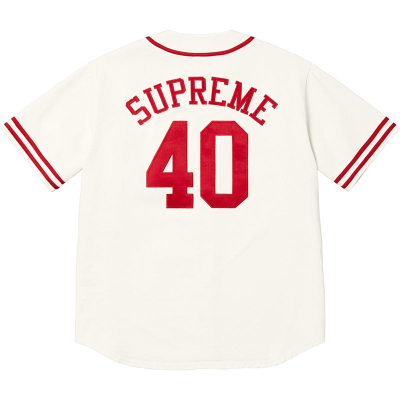 Supreme 40 Acres Twill Baseball Jersey — Black / White