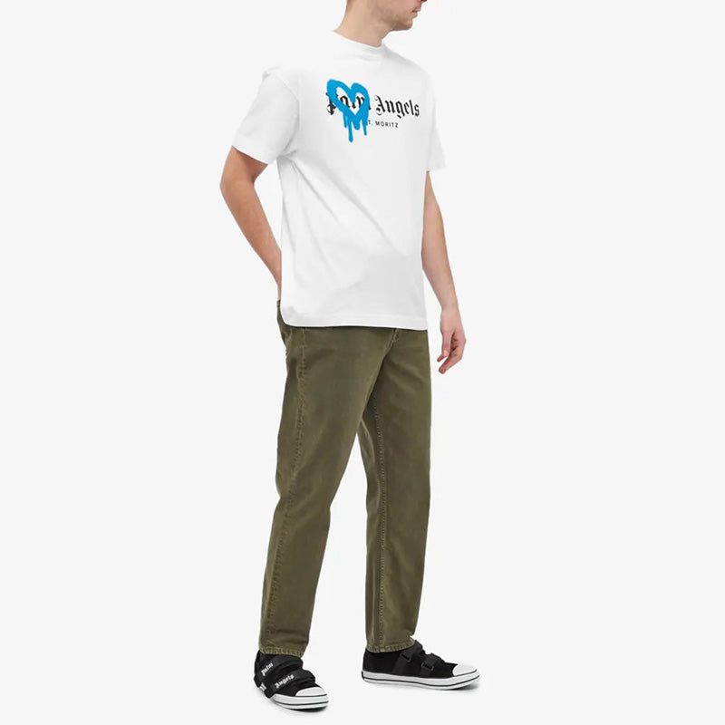 Palm Angels St. Moritz Spray Logo T-Shirt – 100% Cotton