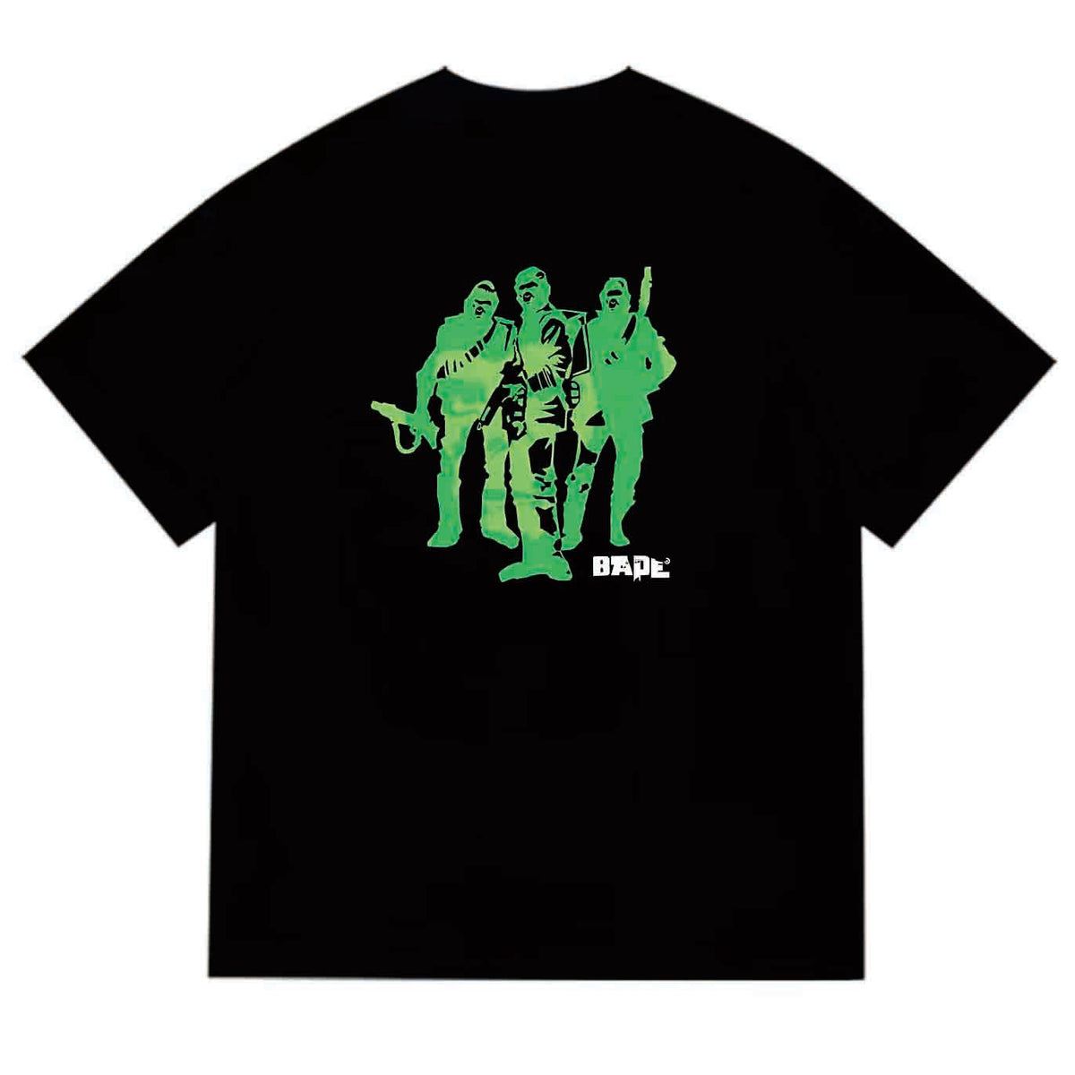 BAPE Ape Head Graphic Tee - Black & Khaki