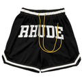 RHUDE Collegiate Arch Logo Mesh Basketball Shorts – Black
