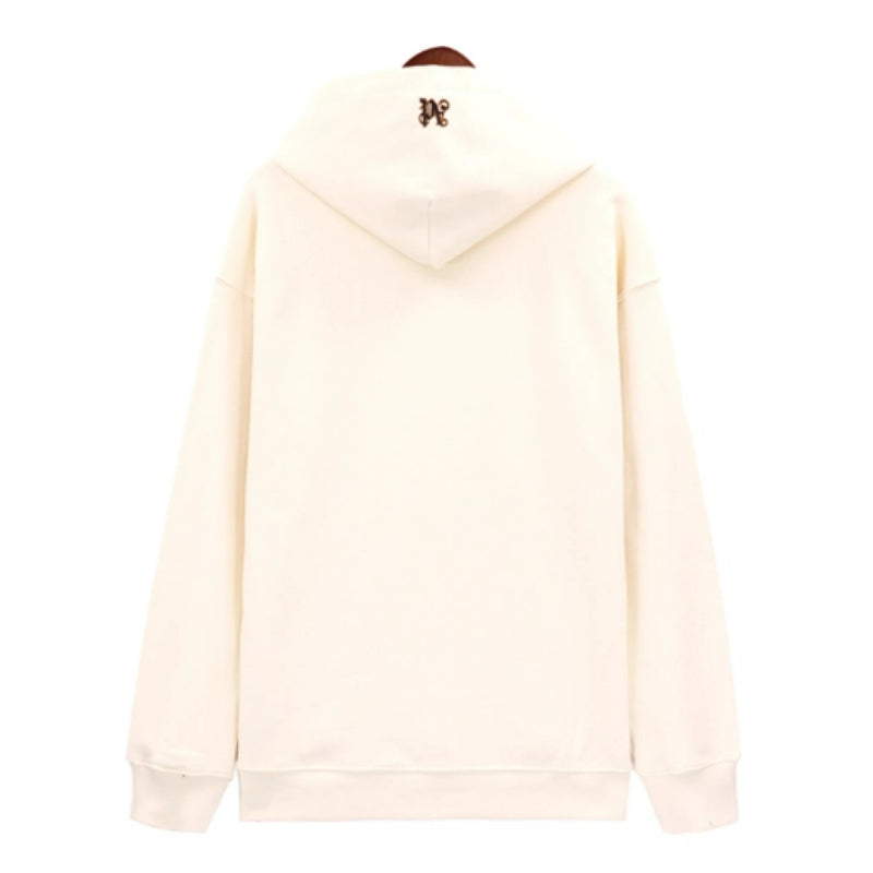 Palm Angels Foggy PA Cotton Hoodie – Beige Men's Logo Hoodie