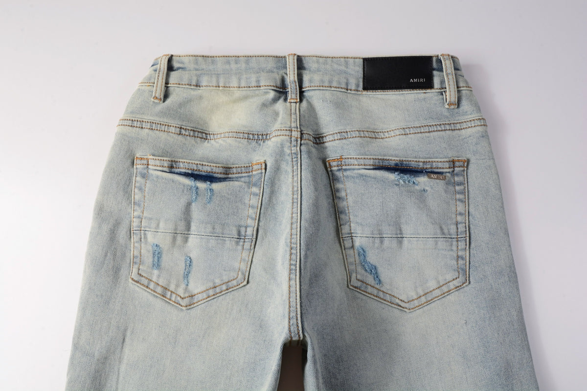 AMIRI Slim Fit Distressed Jeans – Full Length Denim
