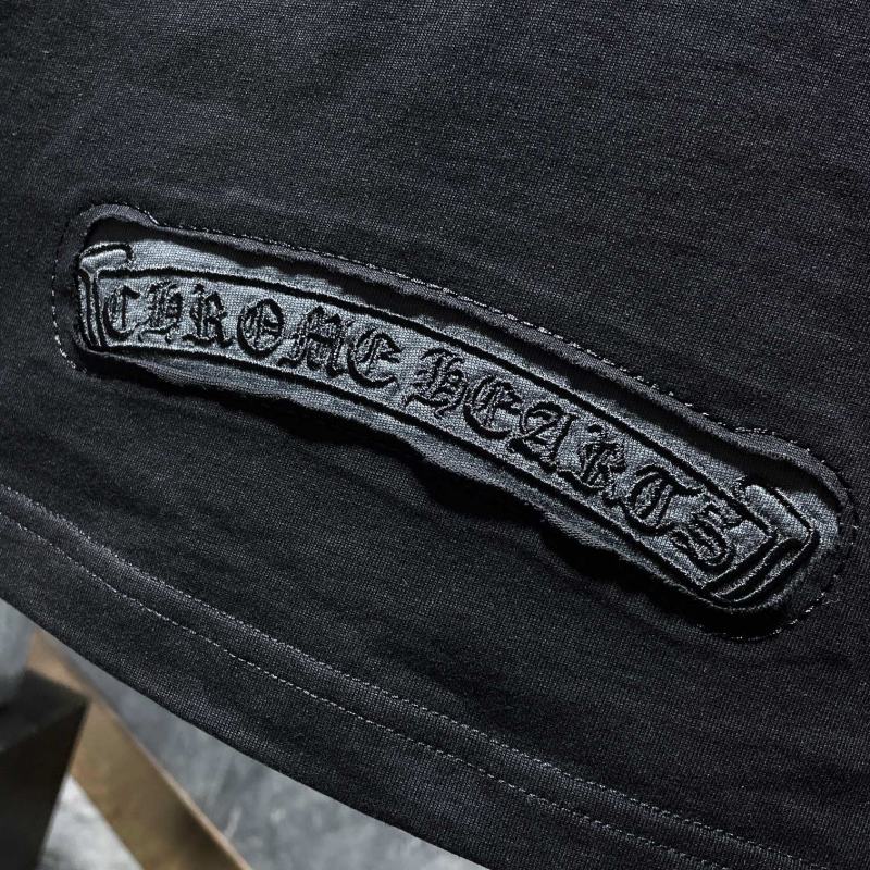 Chrome Hearts Oversized Tonal Fleur Cross Appliqué Tee – Black / White / Grey