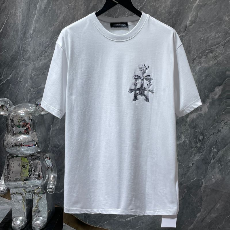 Chrome Hearts Triple Cross 3D Silver Metallic Print Tee – Black / White