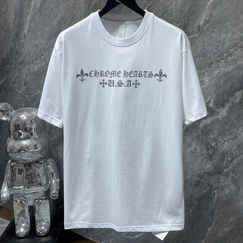 Chrome Hearts Signature Cotton T-Shirt – Black, Grey & White