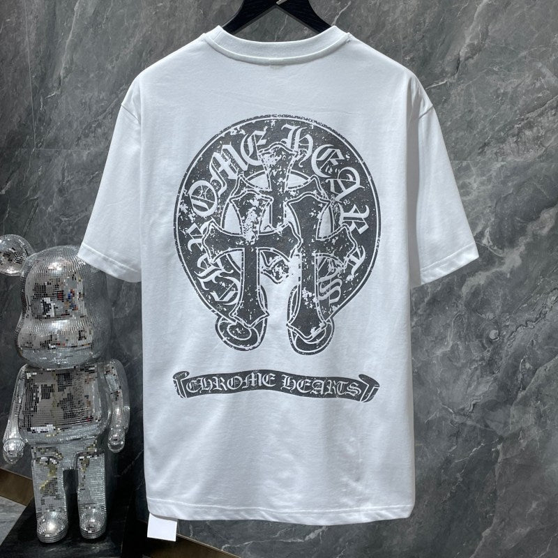 Chrome Hearts Signature Cotton T-Shirt – Black, Grey & White