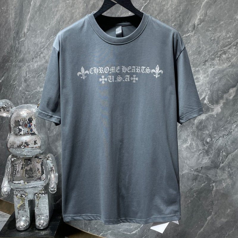 Chrome Hearts Signature Cotton T-Shirt – Black, Grey & White