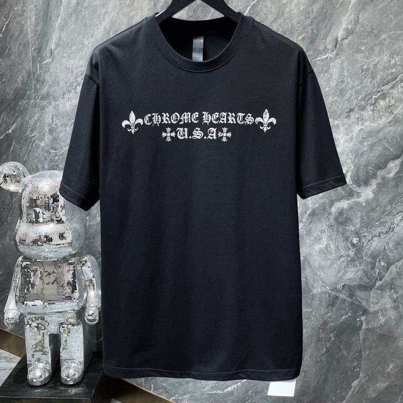 Chrome Hearts Signature Cotton T-Shirt – Black, Grey & White