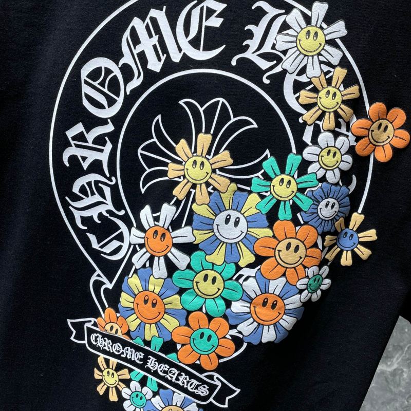 Chrome Hearts x Matty Boy Smiley Daisy Bouquet Horseshoe Tee – Black / White