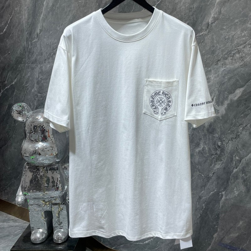 Chrome Hearts Horseshoe Circle Gothic Logo Tee – Black / White