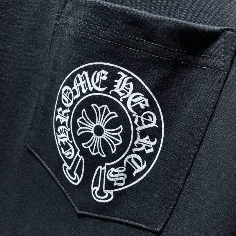 Chrome Hearts Horseshoe Circle Gothic Logo Tee – Black / White