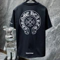 Chrome Hearts Horseshoe Circle Gothic Logo Tee – Black / White