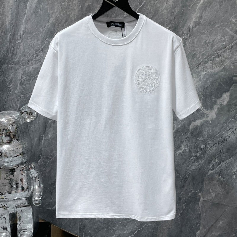 Chrome Hearts Six-Stack Horseshoe Circle Tonal Embroidered Tee – Black / Grey / White