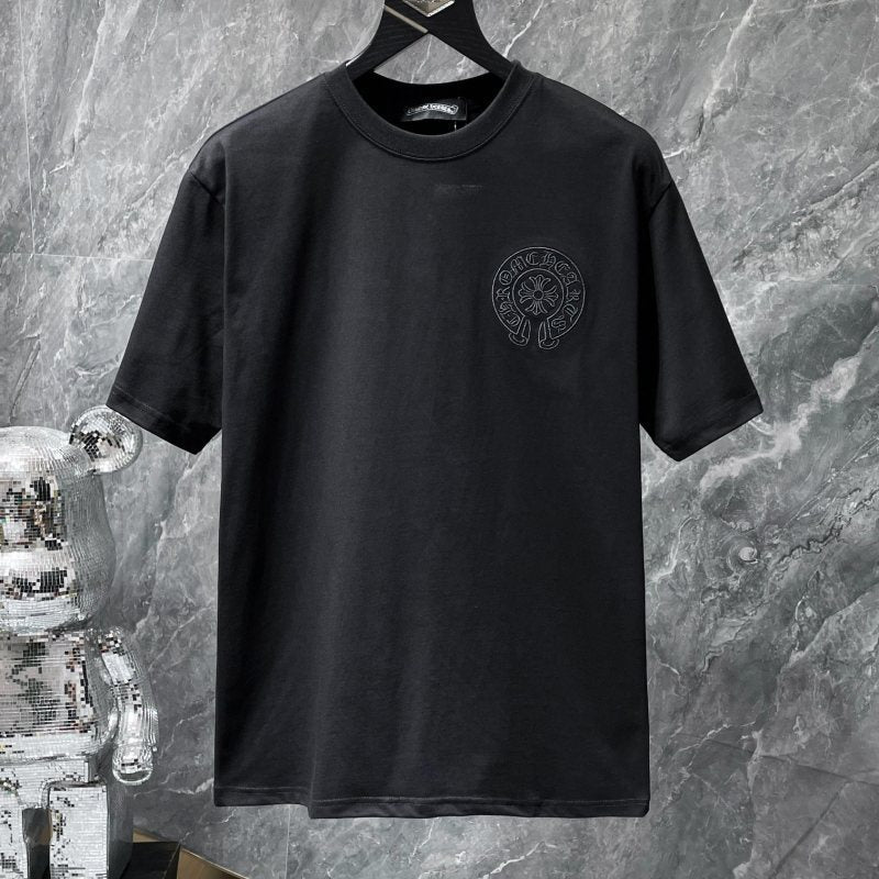 Chrome Hearts Six-Stack Horseshoe Circle Tonal Embroidered Tee – Black / Grey / White