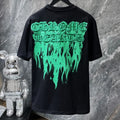 Chrome Hearts Green Gothic Flame Drip Graphic Tee – Black / White