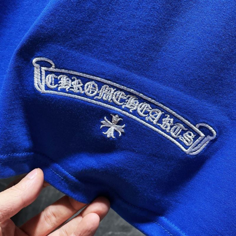 Chrome Hearts Rainbow Horseshoe Cross Embroidered Tee – Blue