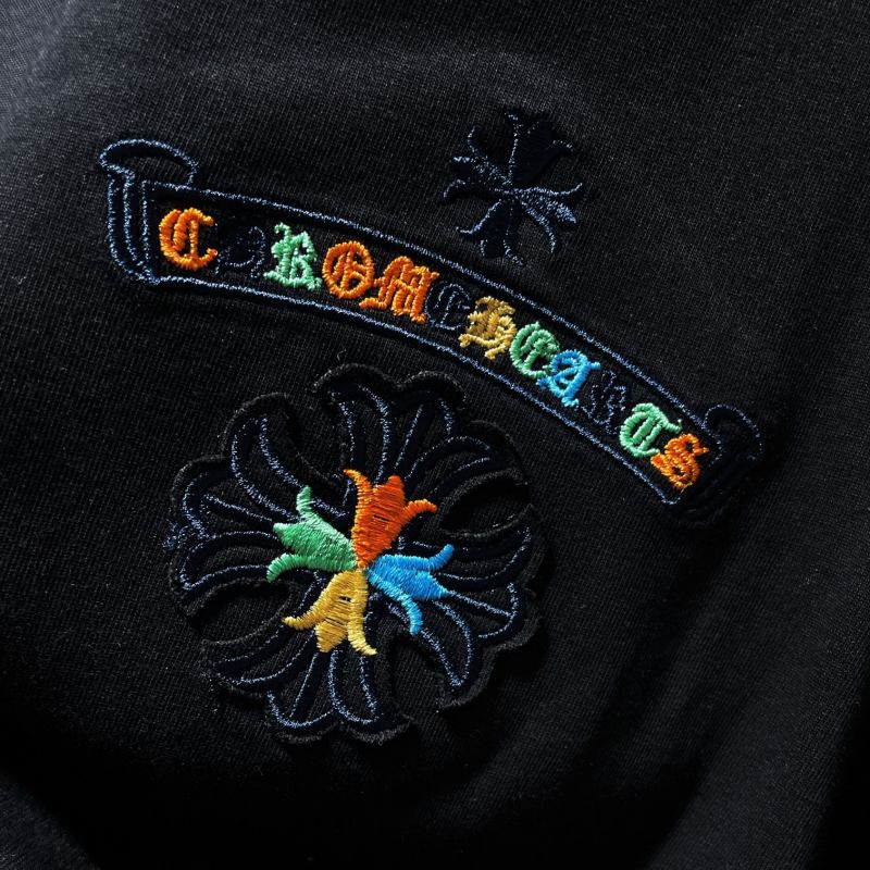 Chrome Hearts Multicolor Gothic Letter Horseshoe Cross Embroidered Tee – Black / White