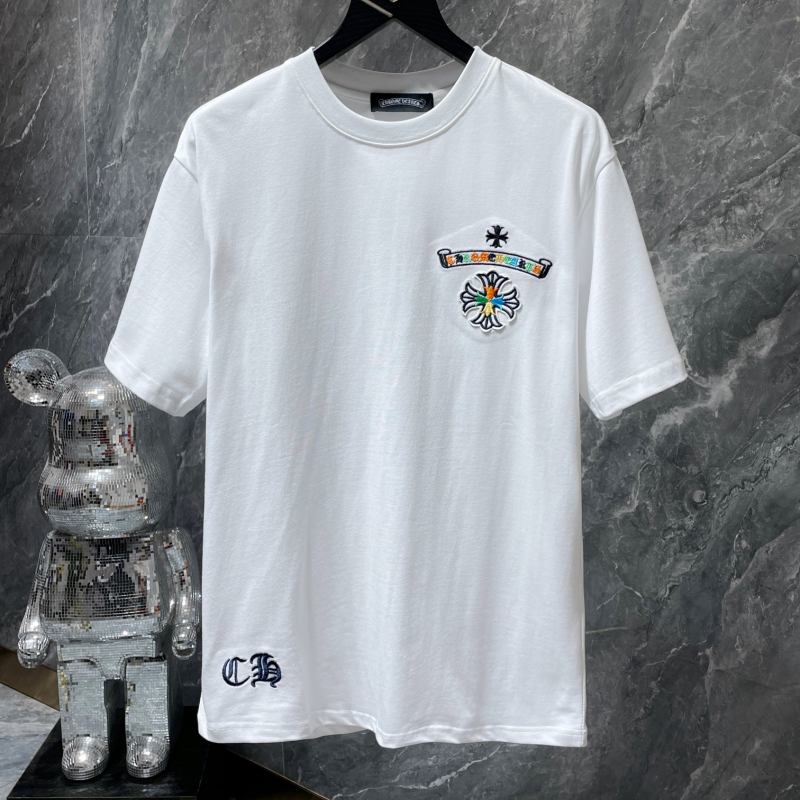 Chrome Hearts Multicolor Gothic Letter Horseshoe Cross Embroidered Tee – Black / White