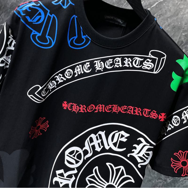Chrome Hearts Multicolor Allover Graffiti Print Tee – Black / White