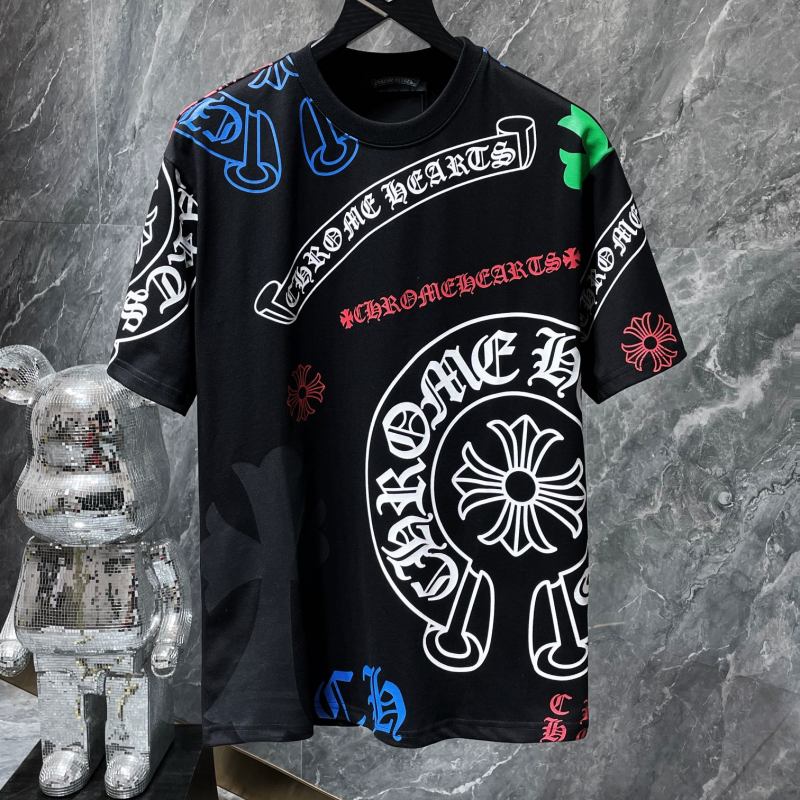 Chrome Hearts Multicolor Allover Graffiti Print Tee – Black / White
