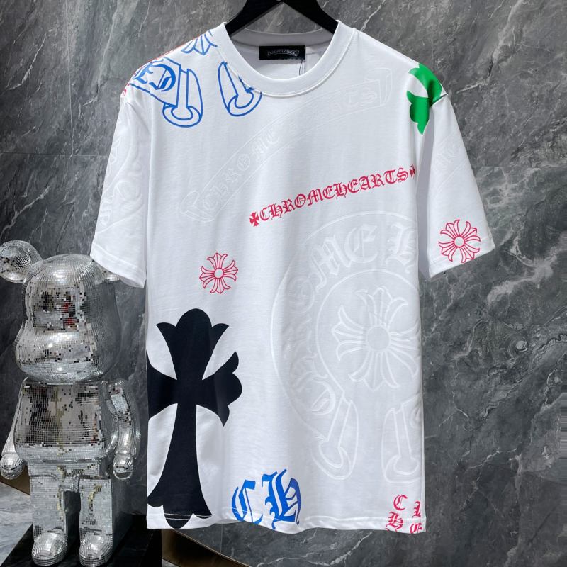 Chrome Hearts Multicolor Allover Graffiti Print Tee – Black / White