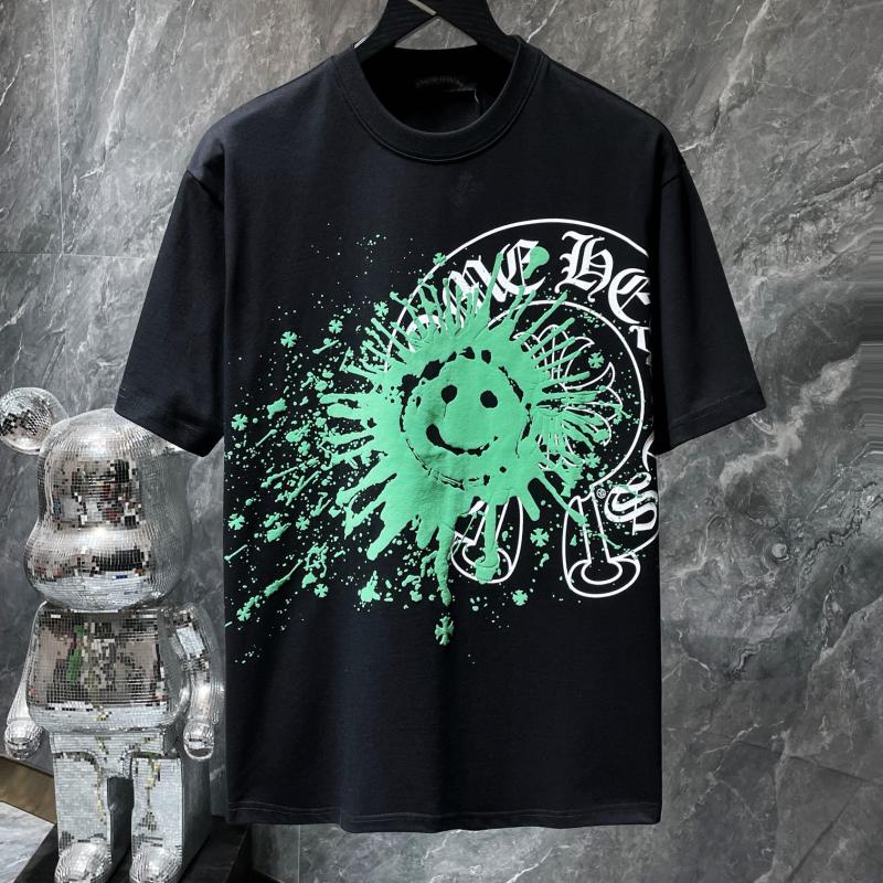 Chrome Hearts x Matty Boy Neon Green Smiley Paint Splash Tee – Black / White