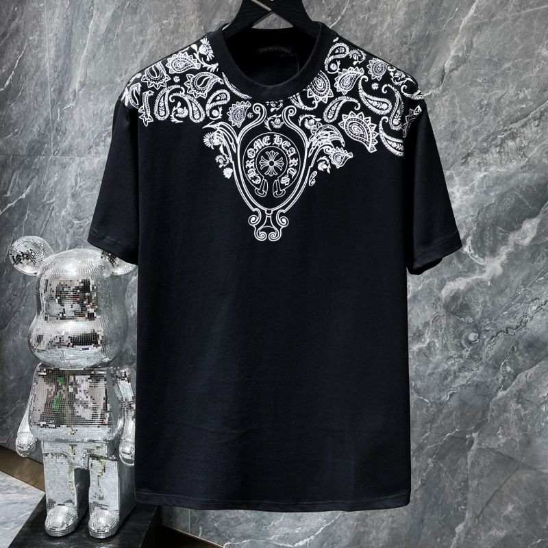 Chrome Hearts Paisley Shoulder Cross Graphic Tee – Black / White
