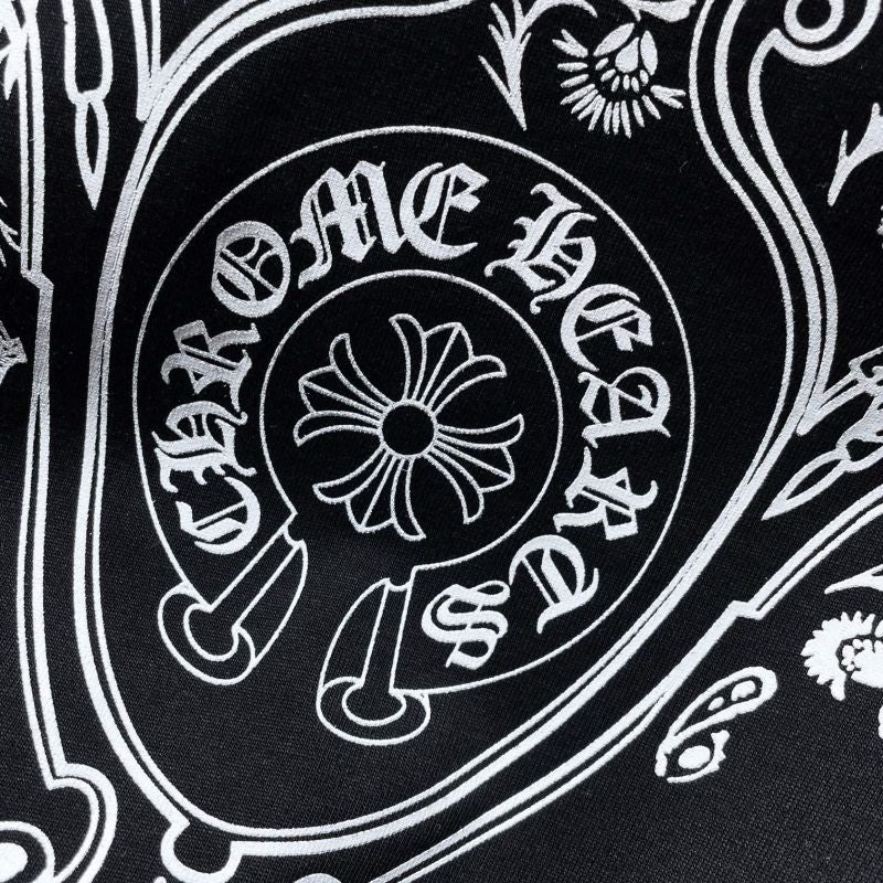 Chrome Hearts Paisley Shoulder Cross Graphic Tee – Black / White