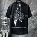 Chrome Hearts Paint Splash Heart Fleur Cross Graphic Tee – Black / White