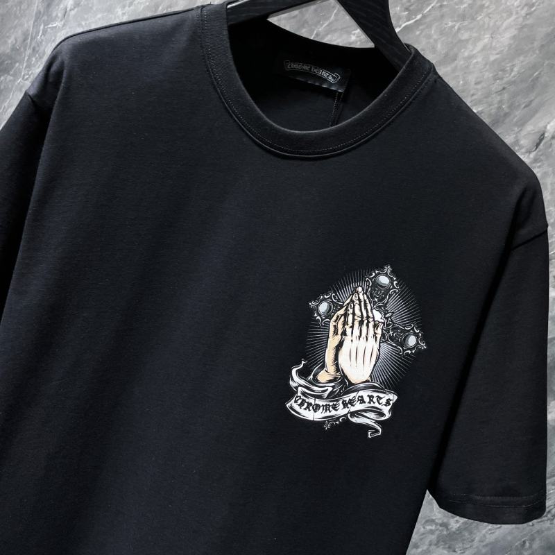 Chrome Hearts Praying Hands Cross Radiant Graphic Tee – Black / White