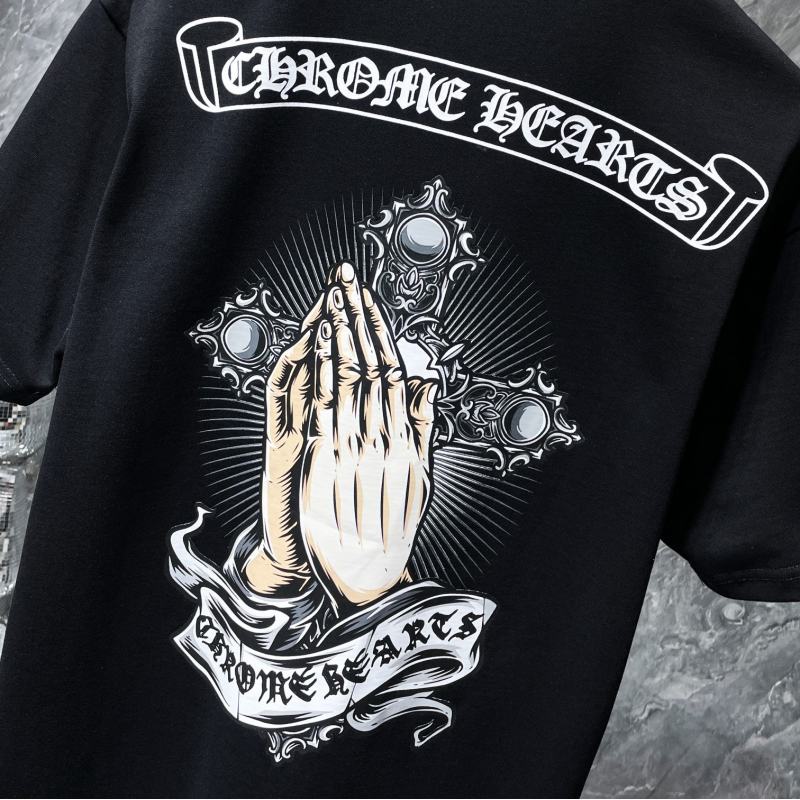 Chrome Hearts Praying Hands Cross Radiant Graphic Tee – Black / White