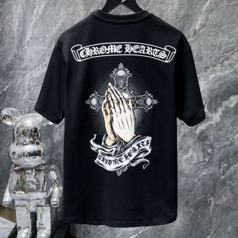 Chrome Hearts Praying Hands Cross Radiant Graphic Tee – Black / White