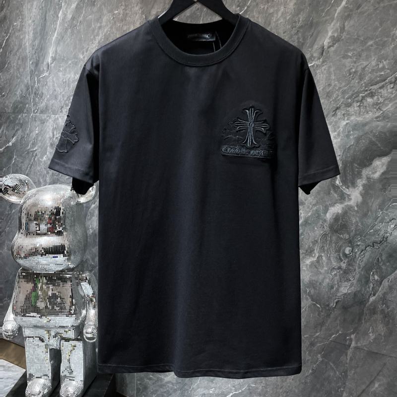 Chrome Hearts Triple Cross Embroidered Graphic Tee – Black / Gray