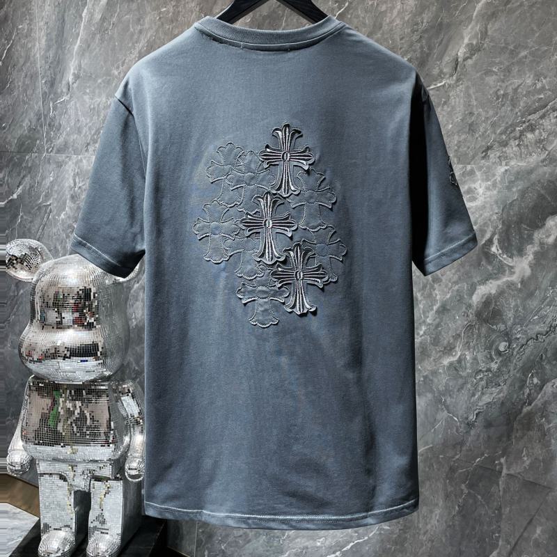 Chrome Hearts Triple Cross Embroidered Graphic Tee – Black / Gray
