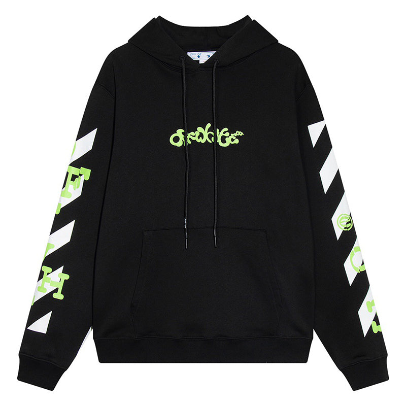 OFF WHITE Liquid Paint Spray Paint Arrow Hoodie – Black & White