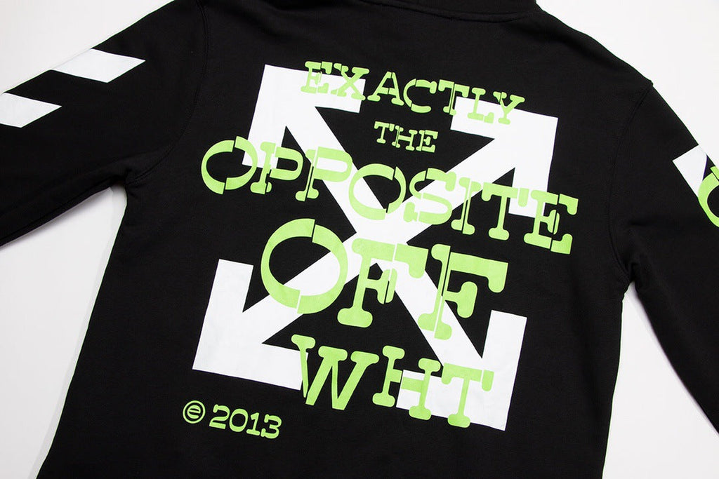 OFF WHITE Liquid Paint Spray Paint Arrow Hoodie – Black & White