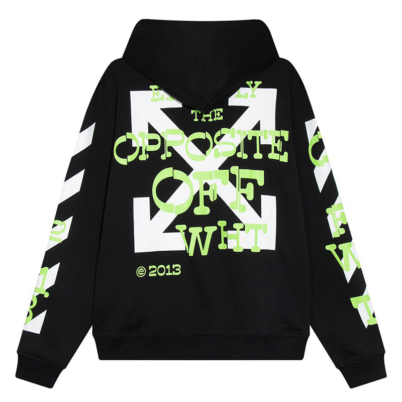 OFF WHITE Liquid Paint Spray Paint Arrow Hoodie – Black & White