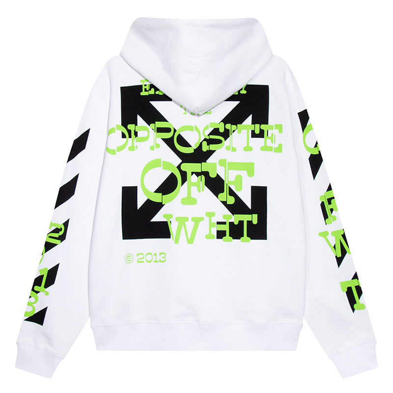 OFF WHITE Liquid Paint Spray Paint Arrow Hoodie – Black & White