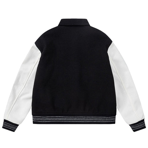 AMIRI Bone Embroidered Baseball Jacket – Black White & Black Blue