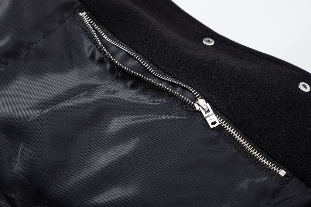AMIRI Bone Embroidered Baseball Jacket – Loose Fit Streetwear