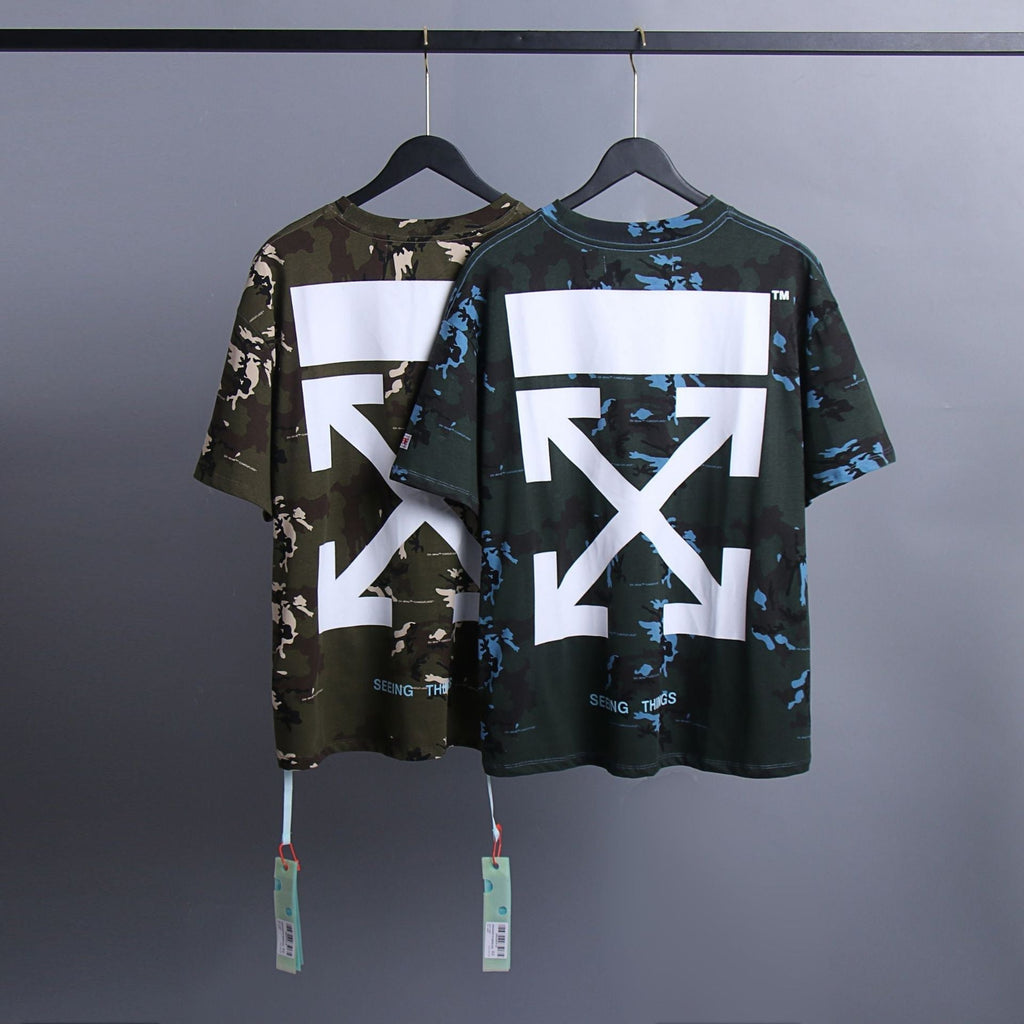 OFF-WHITE "Seeing Things" Camo Arrow Graphic T-Shirt