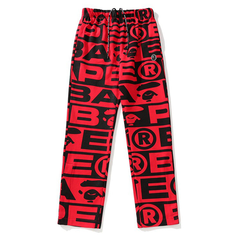 BAPE All-Over Letter Print Sweatpants
