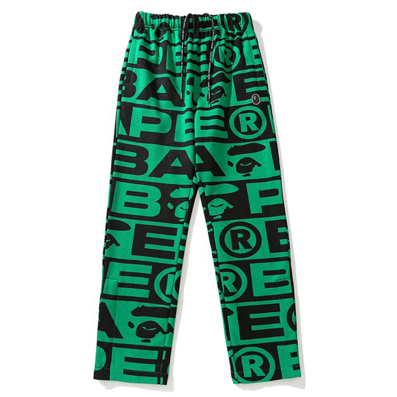 BAPE All-Over Letter Print Sweatpants