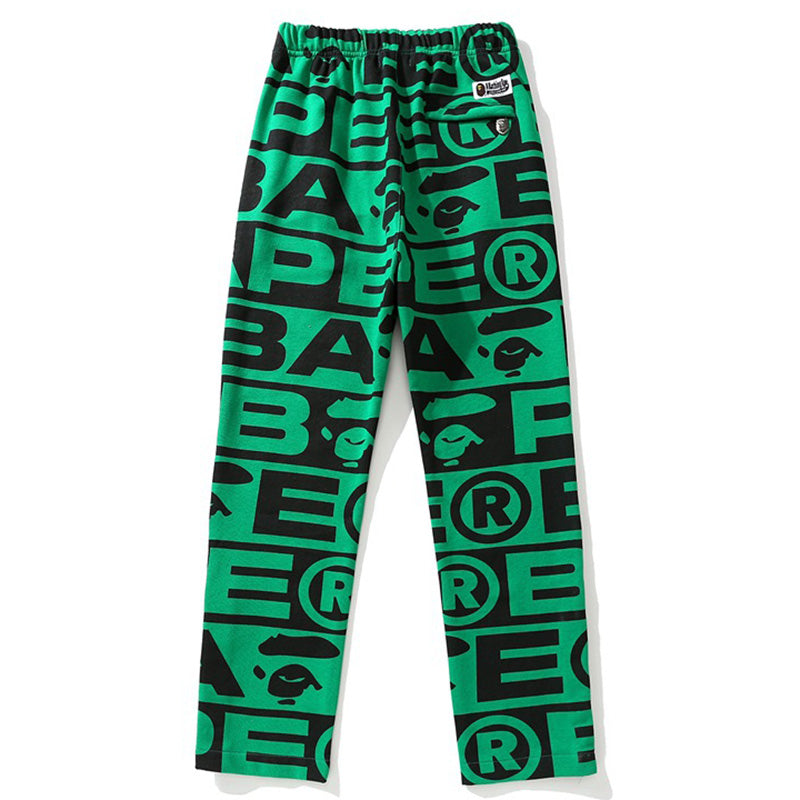 BAPE All-Over Letter Print Sweatpants