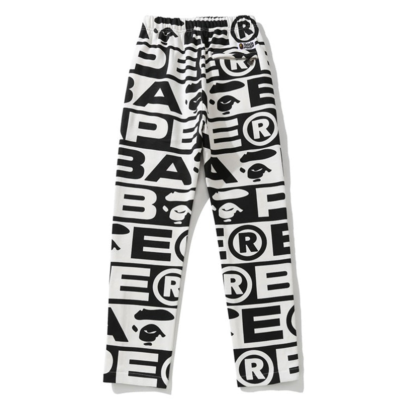 BAPE All-Over Letter Print Sweatpants