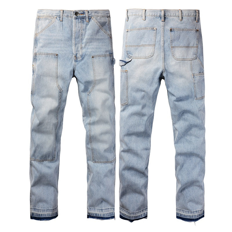 AMIRI Loose Fit Distressed Jeans – Full Length Denim