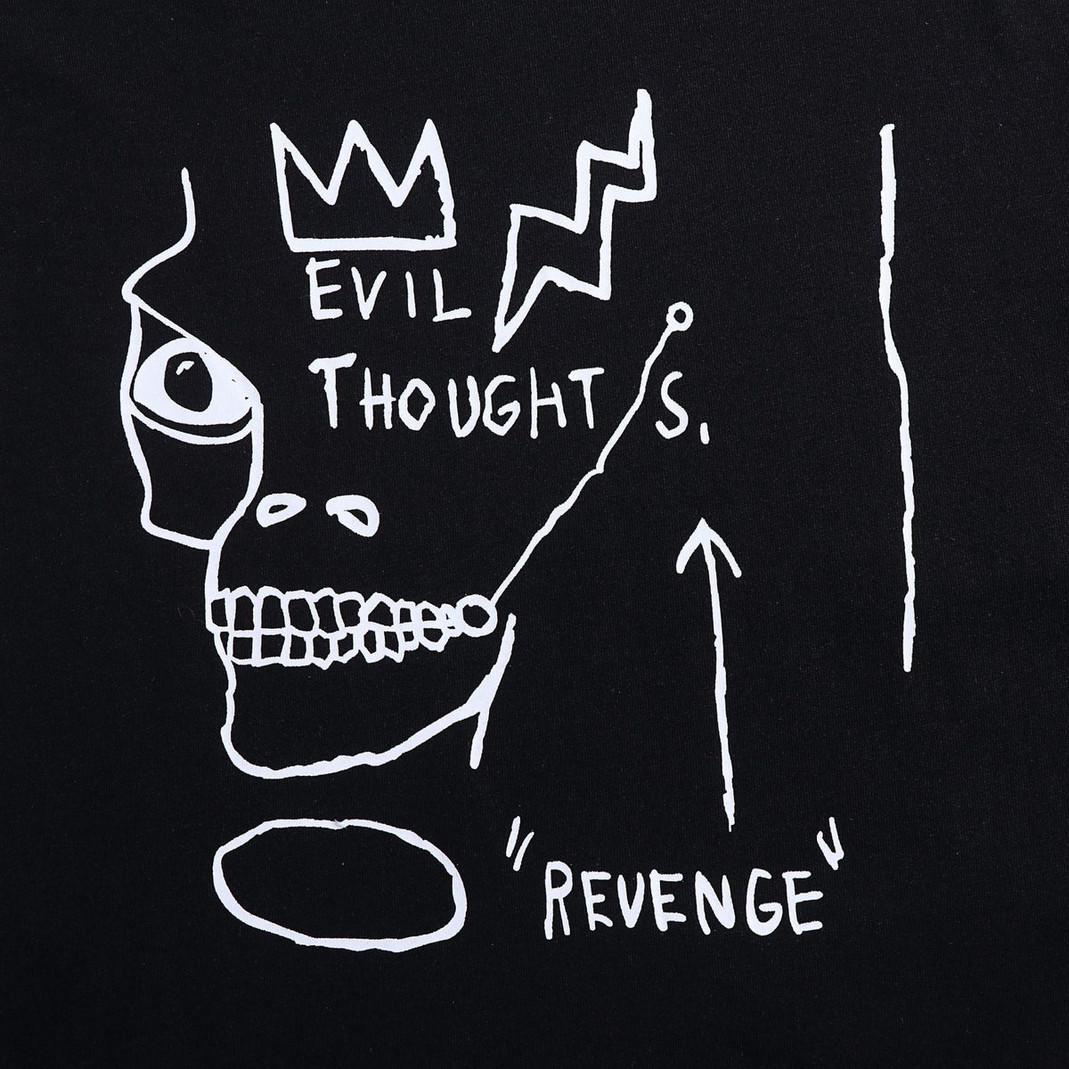 OFF-WHITE 'Evil Thoughts' Basquiat Skull Graphic T-Shirt