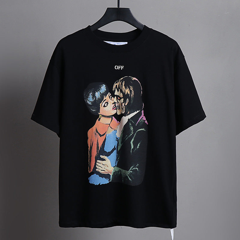 OFF-WHITE Slim Fit 'Kiss' Graphic Print T-Shirt