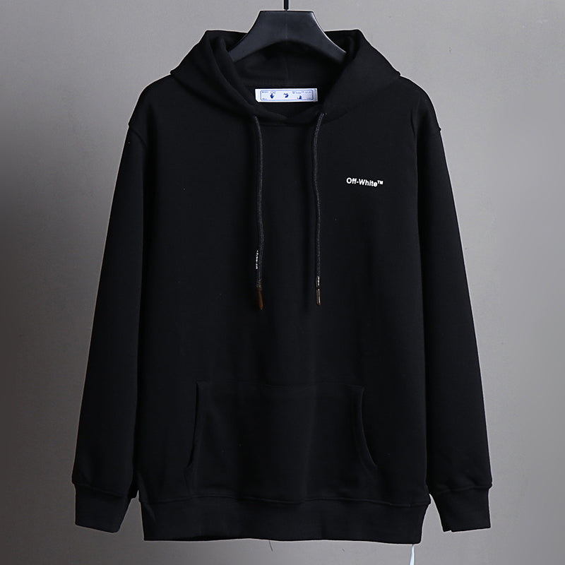 Off-White Outline Diagonal Stripe Hoodie – Pullover Fleece