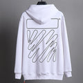 Off-White Outline Diagonal Stripe Hoodie – Pullover Fleece